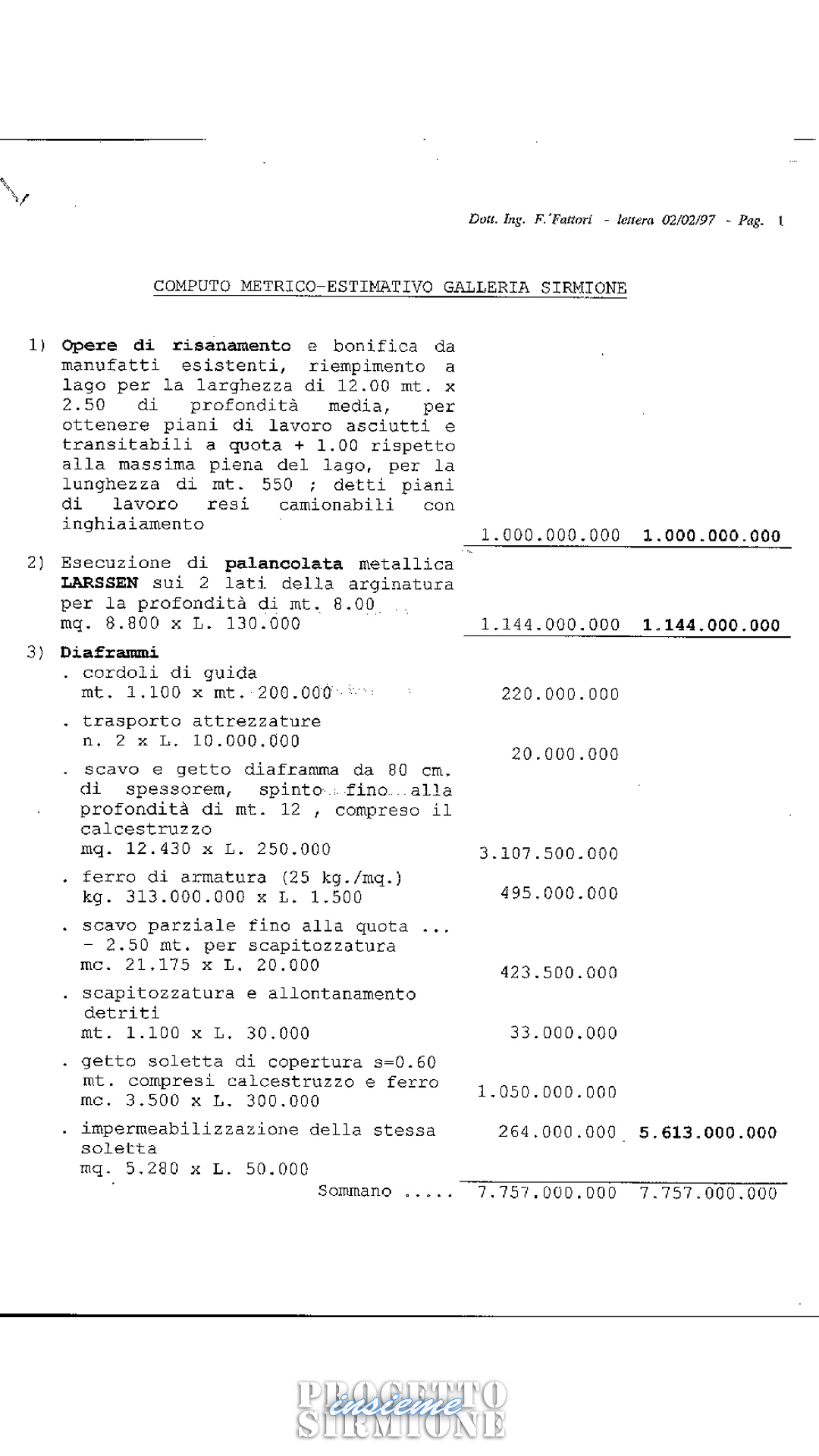 Progetto Sirmione Insieme_Tunnel Sirmione progetto_allegato5B