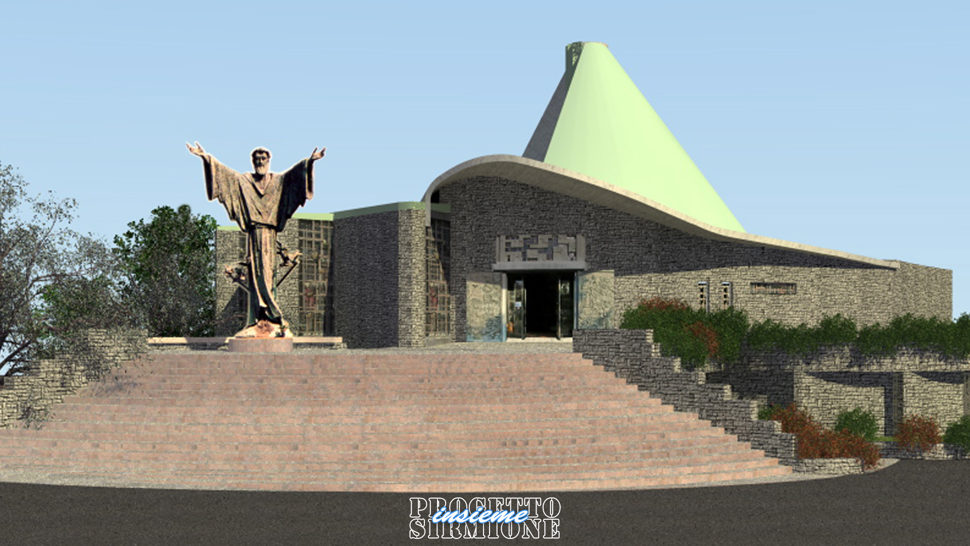 Progetto Sirmione Insieme_Chiesa di San Francesco Colombare di Sirmione - progetto sagrato e fondazione Azelio Vavassori